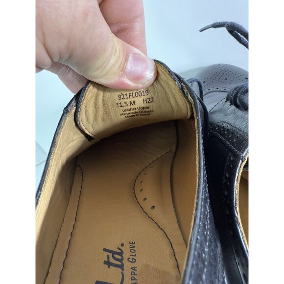 Flag Ltd Black Leather Wingtip Oxford Shoes Mens 11.5 Comfort Innoflex - Picture 10 of 10